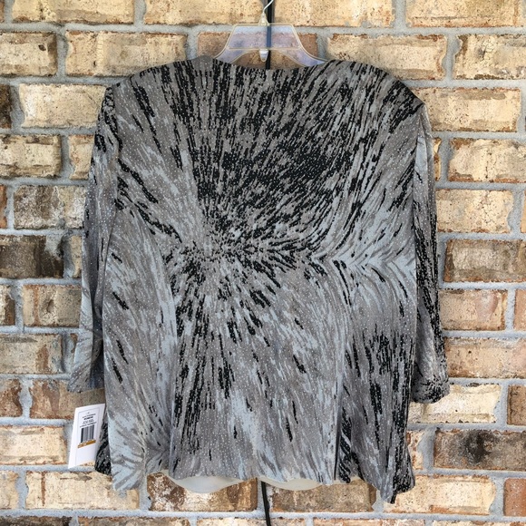 Alex Evenings Made In USA 2 Pieces Set Stretchy Glitter Printed 3/4 Sleeve 3X - Picture 6 of 16